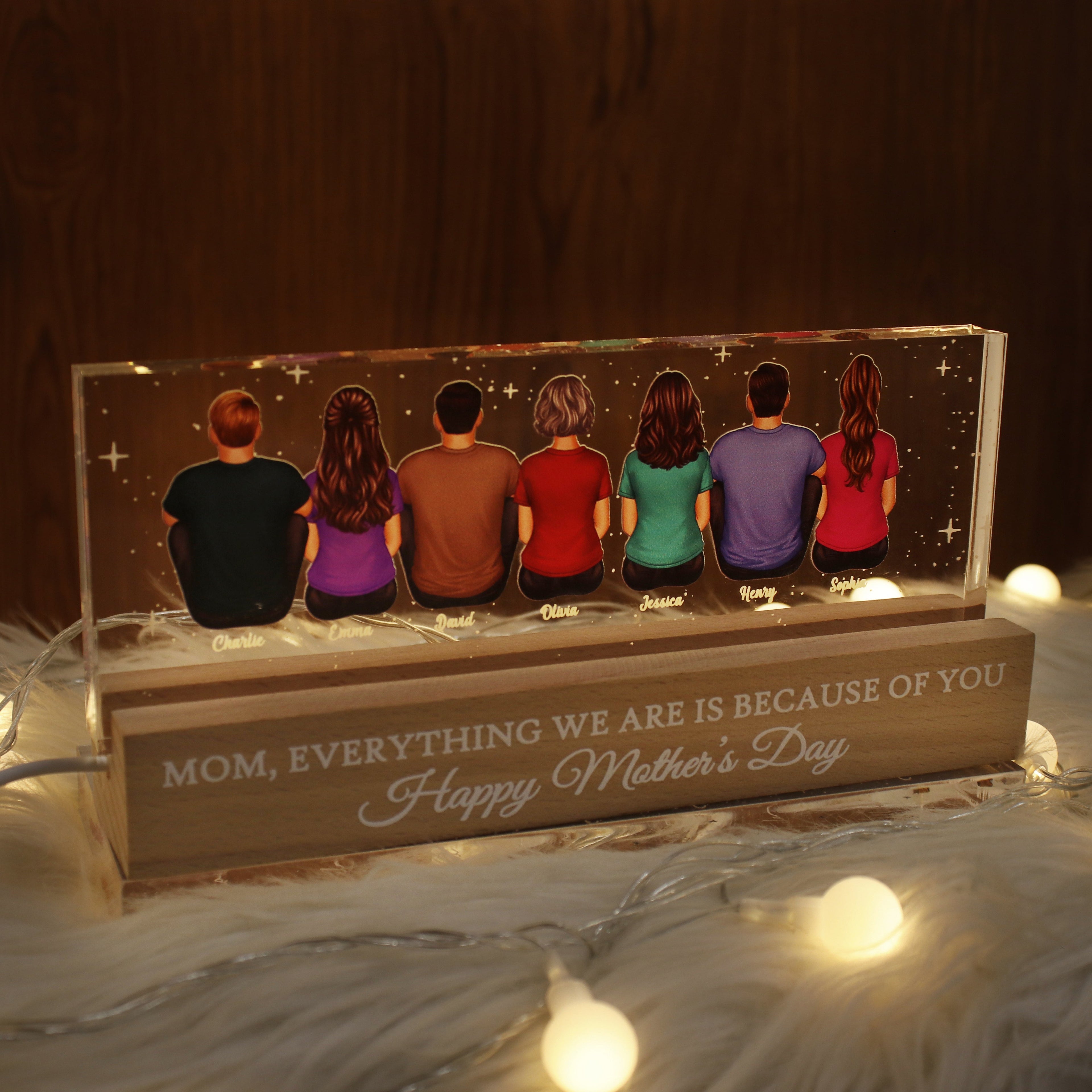 Everything I Am Gift For Mom Personalized Acrylic Block Personalized LED Night Light