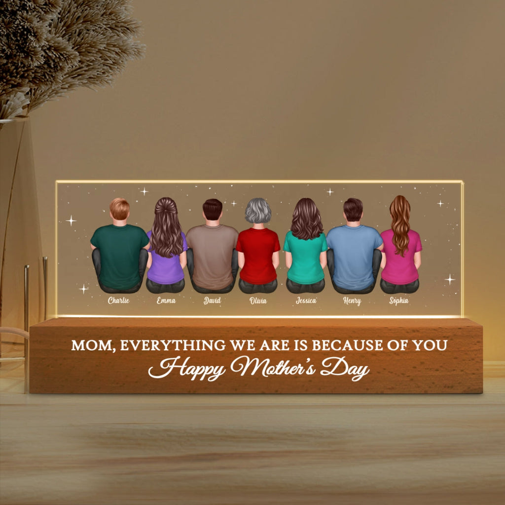 Everything I Am Gift For Mom Personalized Acrylic Block Personalized LED Night Light