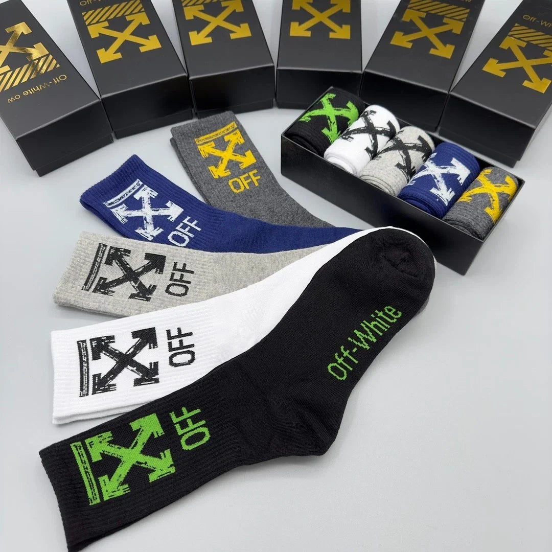 gift socks off white socks authentic 5pcs box